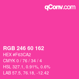 颜色代码: RGB 246 60 162 | qconv.com