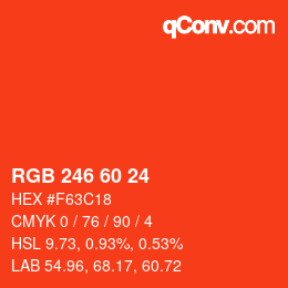 颜色代码: RGB 246 60 24 | qconv.com