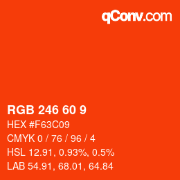 颜色代码: RGB 246 60 9 | qconv.com