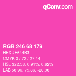 Color code: RGB 246 68 179 | qconv.com