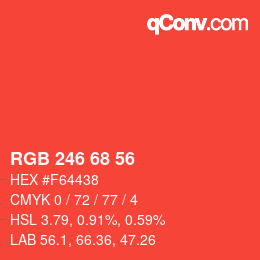 Color code: RGB 246 68 56 | qconv.com