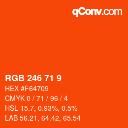 カラーコード: RGB 246 71 9 | qconv.com