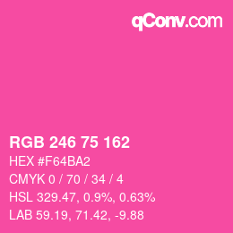 Color code: RGB 246 75 162 | qconv.com