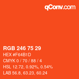 颜色代码: RGB 246 75 29 | qconv.com