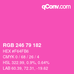 Color code: RGB 246 79 182 | qconv.com