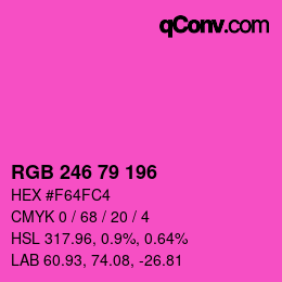 颜色代码: RGB 246 79 196 | qconv.com