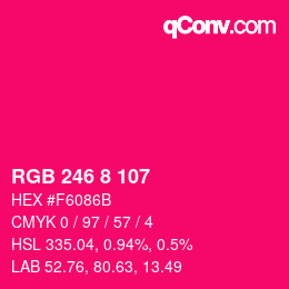 Color code: RGB 246 8 107 | qconv.com