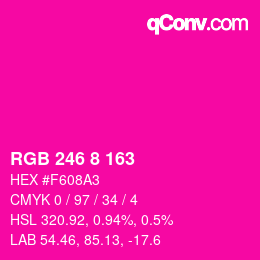 Color code: RGB 246 8 163 | qconv.com