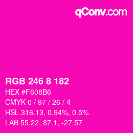 Color code: RGB 246 8 182 | qconv.com