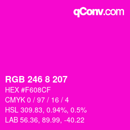 Color code: RGB 246 8 207 | qconv.com