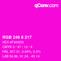 Color code: RGB 246 8 217 | qconv.com