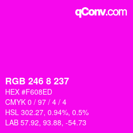 Color code: RGB 246 8 237 | qconv.com