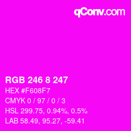 カラーコード: RGB 246 8 247 | qconv.com