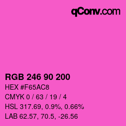 Color code: RGB 246 90 200 | qconv.com