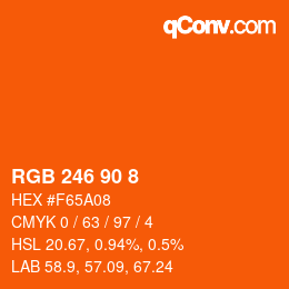 カラーコード: RGB 246 90 8 | qconv.com