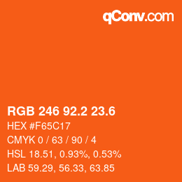 カラーコード: RGB 246 92.2 23.6 | qconv.com