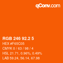 カラーコード: RGB 246 92.2 5 | qconv.com