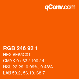 颜色代码: RGB 246 92 1 | qconv.com