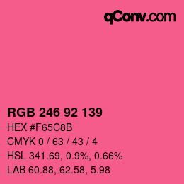 Color code: RGB 246 92 139 | qconv.com
