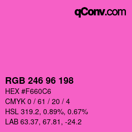 Color code: RGB 246 96 198 | qconv.com
