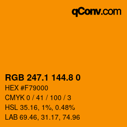 Color code: RGB 247.1 144.8 0 | qconv.com