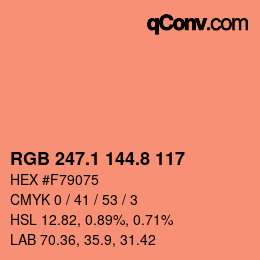 Color code: RGB 247.1 144.8 117 | qconv.com