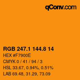 Color code: RGB 247.1 144.8 14 | qconv.com