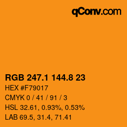 Color code: RGB 247.1 144.8 23 | qconv.com