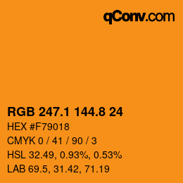 Color code: RGB 247.1 144.8 24 | qconv.com
