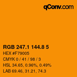 カラーコード: RGB 247.1 144.8 5 | qconv.com