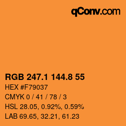 Color code: RGB 247.1 144.8 55 | qconv.com