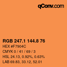 Color code: RGB 247.1 144.8 76 | qconv.com