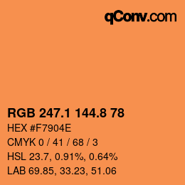 Color code: RGB 247.1 144.8 78 | qconv.com