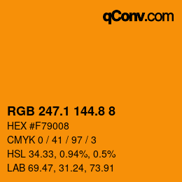 Color code: RGB 247.1 144.8 8 | qconv.com