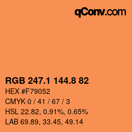 Color code: RGB 247.1 144.8 82 | qconv.com