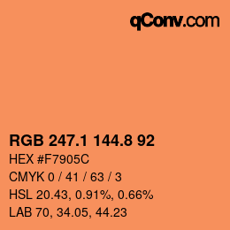 Color code: RGB 247.1 144.8 92 | qconv.com