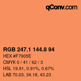 Color code: RGB 247.1 144.8 94 | qconv.com