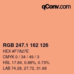 Color code: RGB 247.1 162 126 | qconv.com