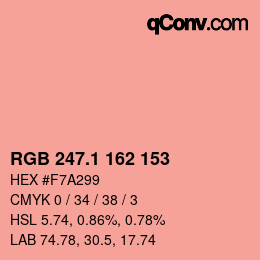 カラーコード: RGB 247.1 162 153 | qconv.com