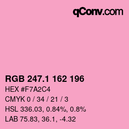 カラーコード: RGB 247.1 162 196 | qconv.com