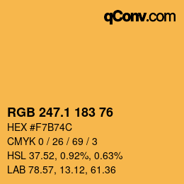 カラーコード: RGB 247.1 183 76 | qconv.com