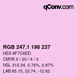 カラーコード: RGB 247.1 198 237 | qconv.com