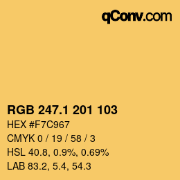 カラーコード: RGB 247.1 201 103 | qconv.com