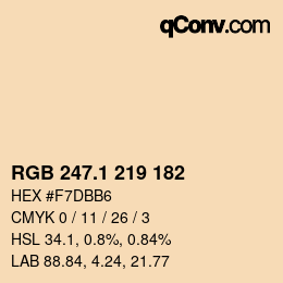 Color code: RGB 247.1 219 182 | qconv.com