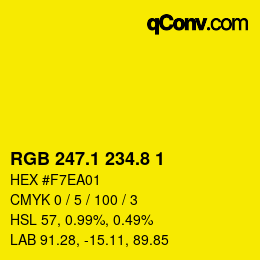 Color code: RGB 247.1 234.8 1 | qconv.com