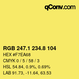 カラーコード: RGB 247.1 234.8 104 | qconv.com