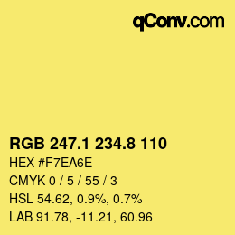 カラーコード: RGB 247.1 234.8 110 | qconv.com