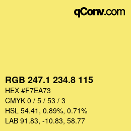 カラーコード: RGB 247.1 234.8 115 | qconv.com
