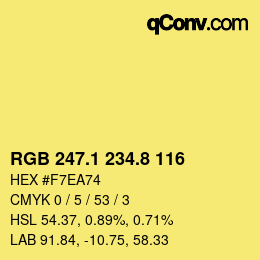 カラーコード: RGB 247.1 234.8 116 | qconv.com