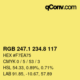 カラーコード: RGB 247.1 234.8 117 | qconv.com
